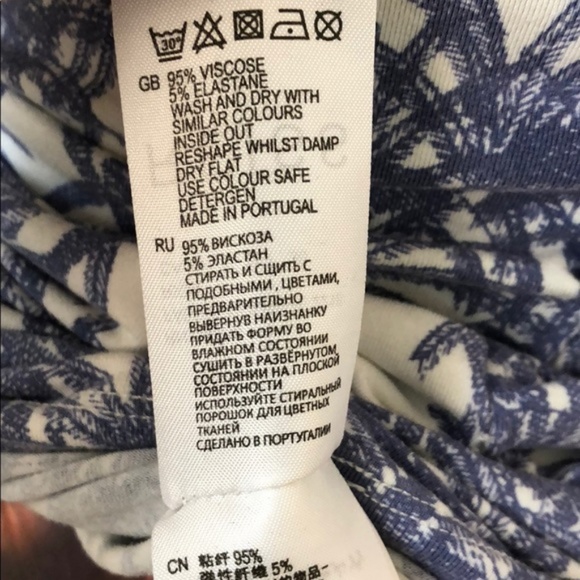 Reiss Rica Palm Tree Print Jersey Ruched Penc - Picture 7 of 8